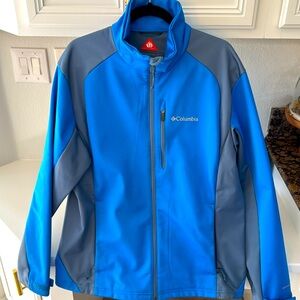 Columbia Large Men's Blue Ascender Softshell Jacket Water Wind Resistant